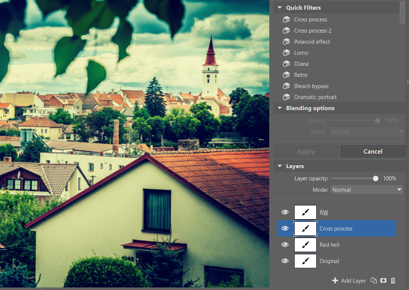 Different filters in different layers.