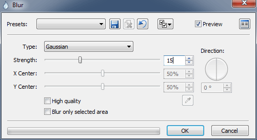 Blur settings