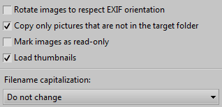 The Options section.