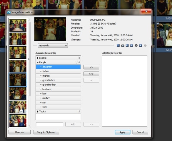 Use Photo Studio to add keywords to all your images. That will make them easier to find in the future.