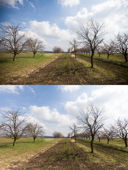 Top: a picture with visible vignetting. Bottom: a corrected version. Canon EOS 5D Mark II, Canon EF 16–35 mm F2.8 II USM, 1/2500 s, F2.8, ISO 100, focus 16 mm