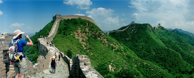The Great Wall looks greater with tiny people on it.