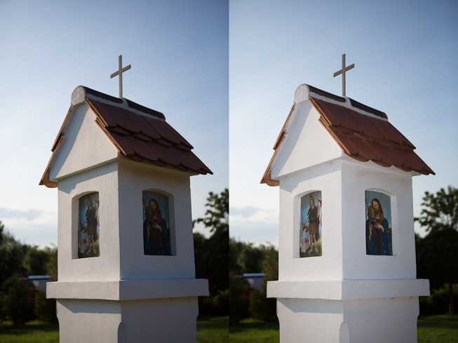 On the left: a photo without flash. On the right: the same scene with a flash used to brighten dark shadows. Canon 5D Mark III, Canon EF 24-70/2.8, 1/2000 s, F2.8, ISO 100, focus 70 mm