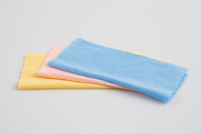 Small microfiber cloths, each one about 10x10 cm.