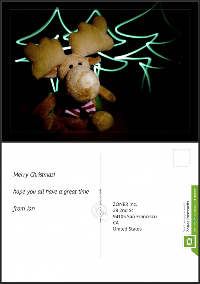Zoner postcard
