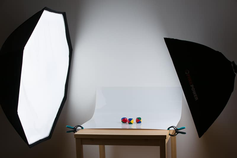 A setup with a plastic sheet.