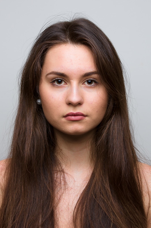 A portrait photographed with an 85 mm focal length.