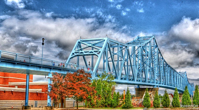 Blue Bridge with Tone Mapping. This is the Blue Bridge in downtown Owensboro with a Tone Mapping effect.