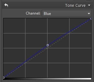 Adjusting color channels in Curves to shift the background towards cooler tones.