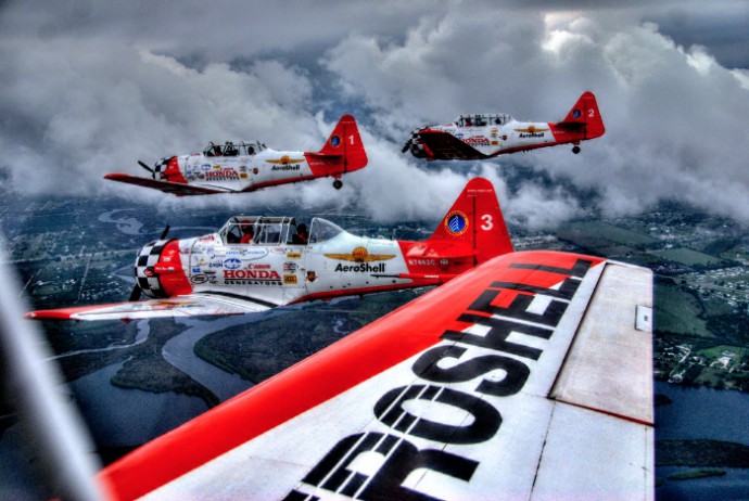 "AeroShell" was taken by photographer Jim Allen flying in one of the Air Show planes with a Nikon D-80 camera; I used the Quick Edits in Zoner to create over- and under-exposed images and enhanced each with clean-up; then under Create, I used the HDR Tone Mapping, with the Brightness setting. Then touched up the results with Quick Edits.