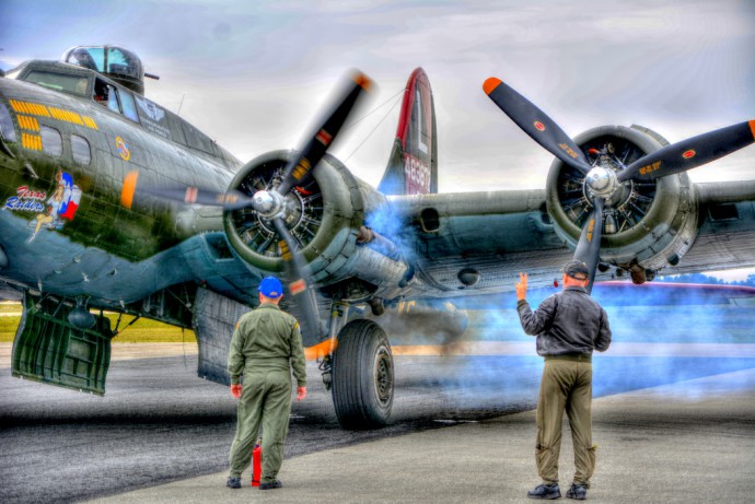 "Texas Raider at engine start" was taken by photographer Jim Allen with a Nikon D-7100 camera; I used the Quick Edits in Zoner to create over- and under-exposed images and enhanced each with clean-up; then under Create, I used HDR Tone Mapping, with the Contrast setting. Then touched up the results with Quick Edits.