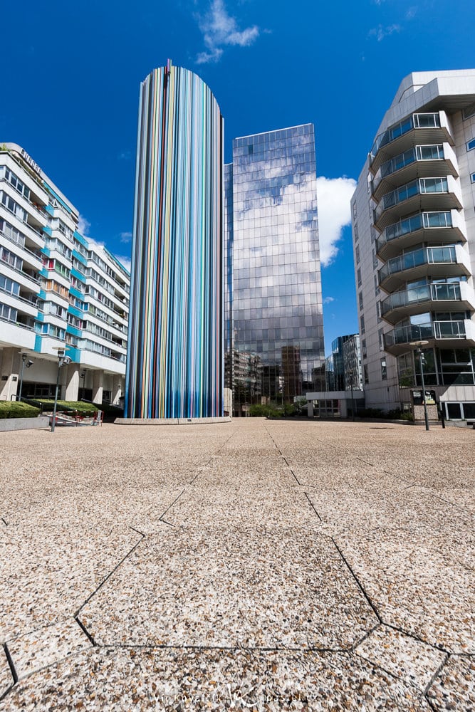 The tower and the surrounding streets, with an emphasis on the elegant pavement. Canon 40D, Canon EF-S 10-22/3.5-4.5, 1/30 s, f/11, ISO 100, focus 10 mm 