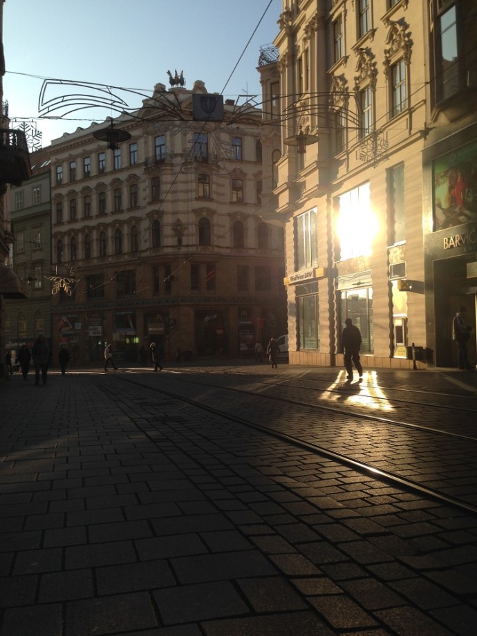 Human silhouettes in urban places.