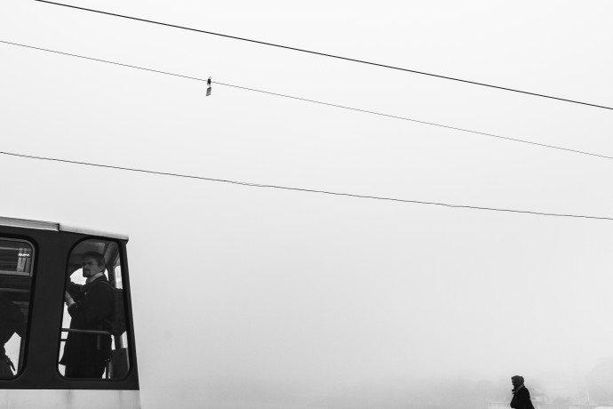 A picture from a project I haven’t gotten around to naming yet. It and the title photo both depict mornings on Prague’s Palacký bridge, where I walk every day.