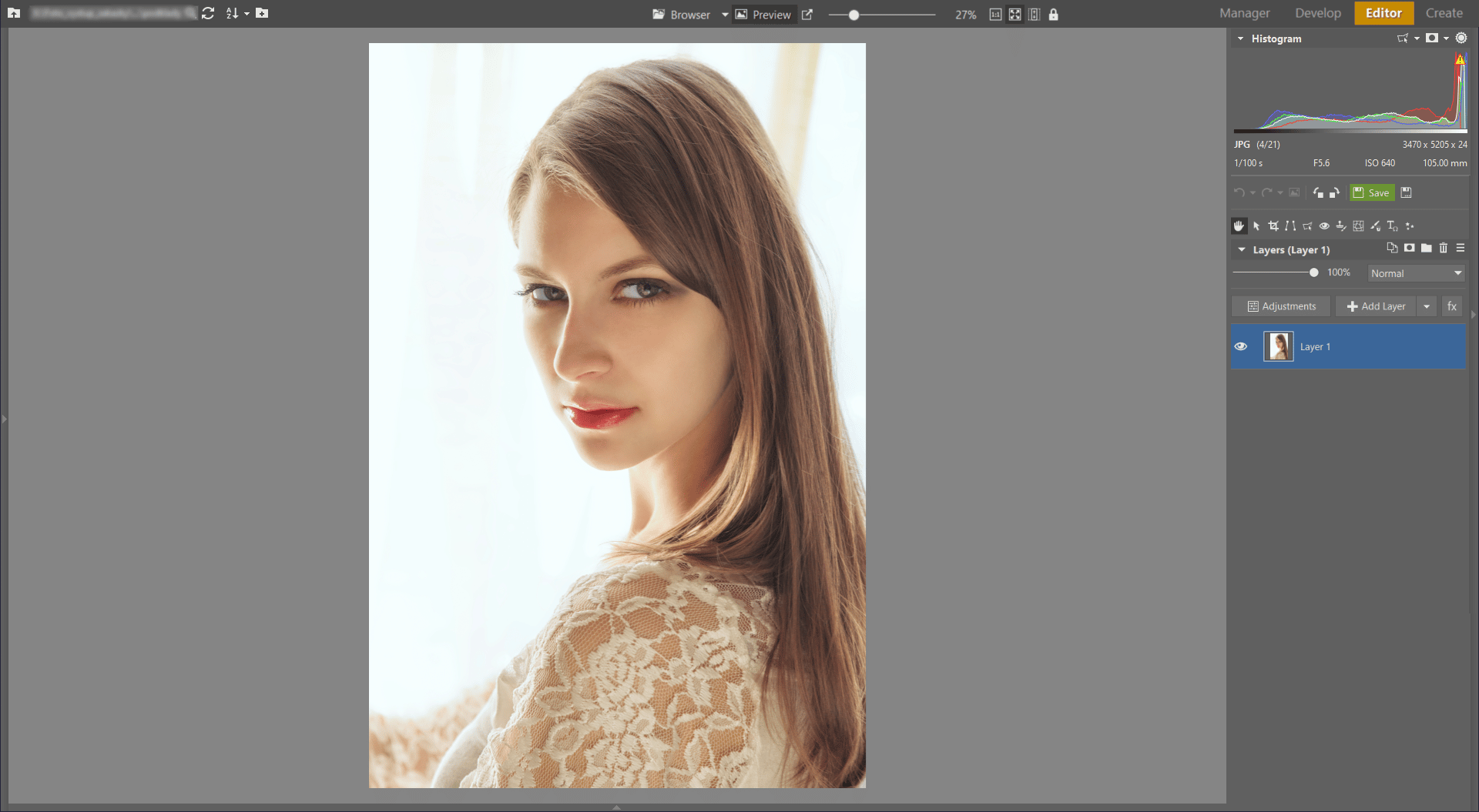 Learn to Create a Double Exposure Effect in Zoner Studio - choosing portrait