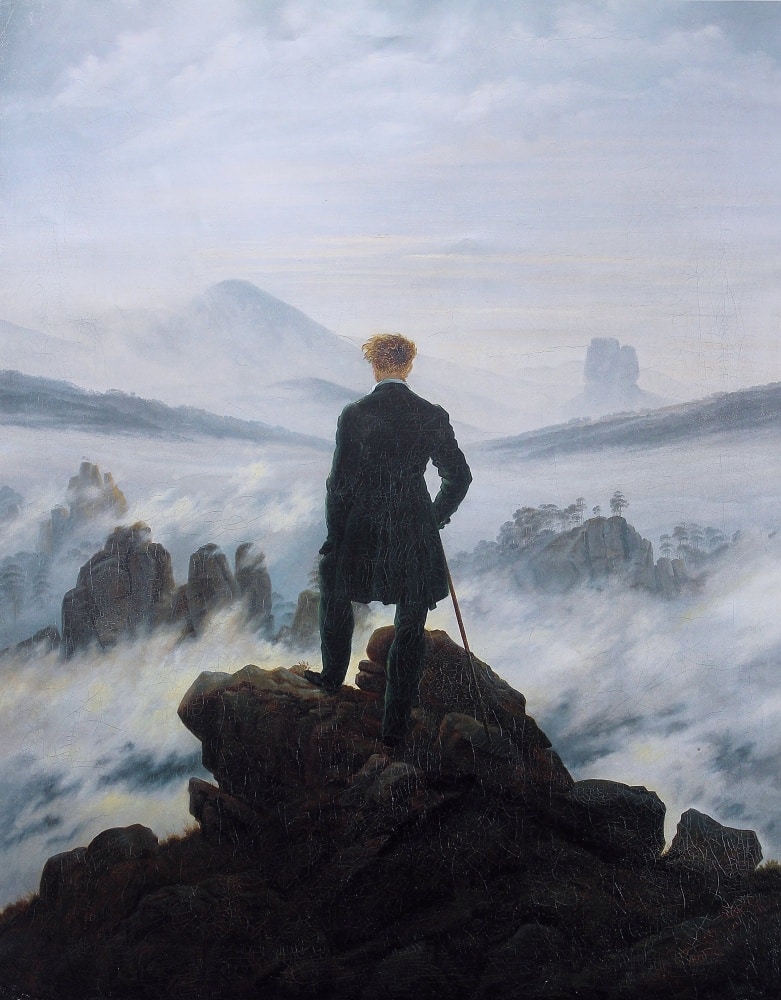 One example to speak for them all: Wanderer above the Sea of Fog (1818) by Caspar David Friedrich
