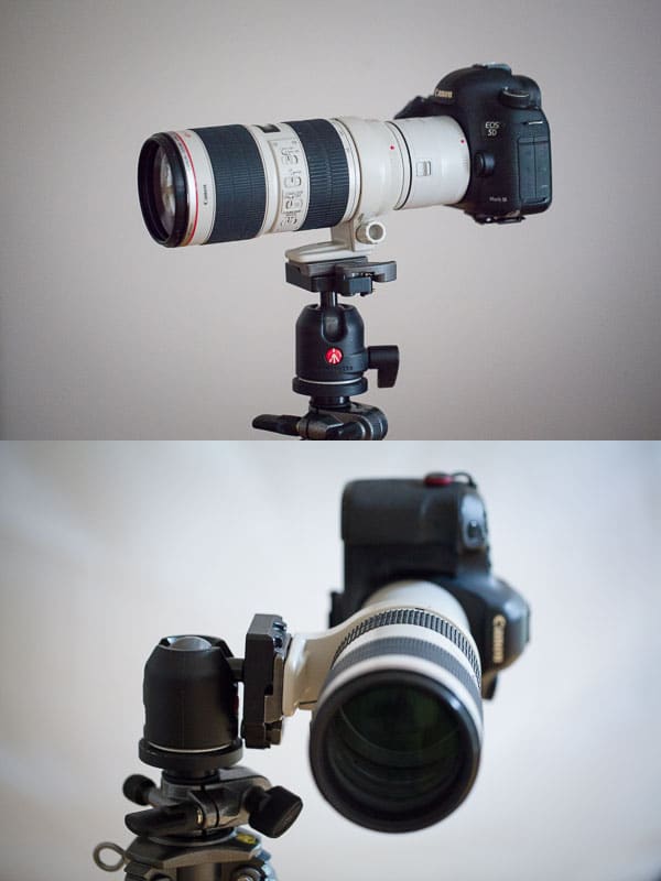 A stable tripod position and a less-stable one.