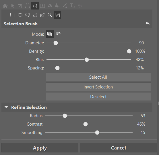 Refine Selection Controls