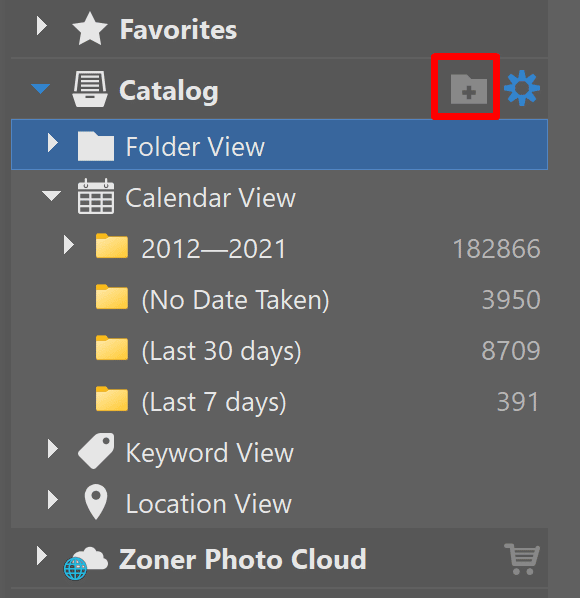 Using the Catalog in Zoner Studio