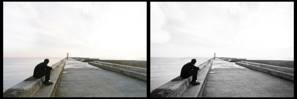 This photo is very simple, and even has a minimalistic feel. A visible figure is set against a simple background, and so the picture also works well in black and white. Sony A7, FE 28 mm f/2, 1/100 s, f/7.1, ISO 100, focal length 28 mm