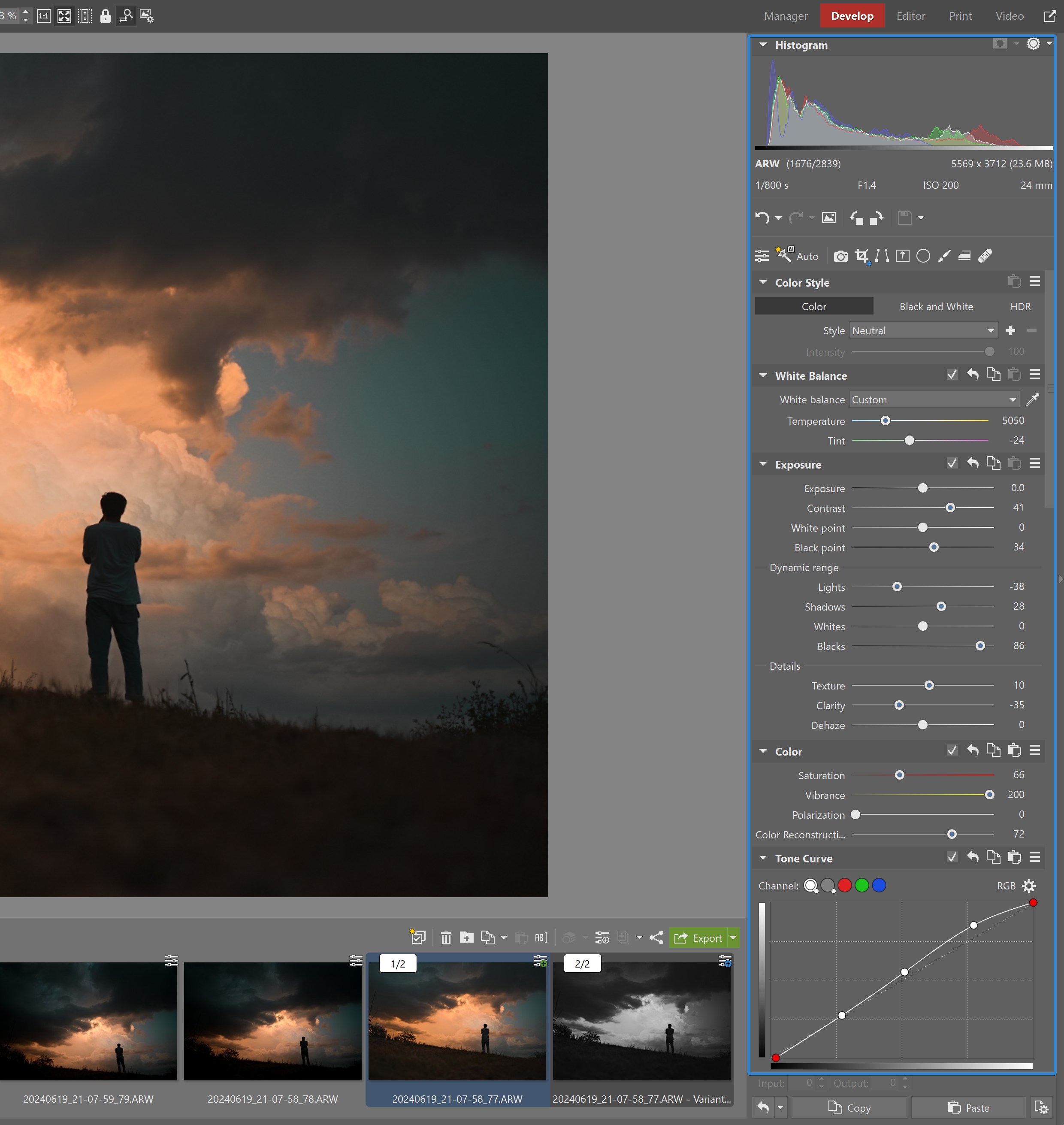 Non destructive editing