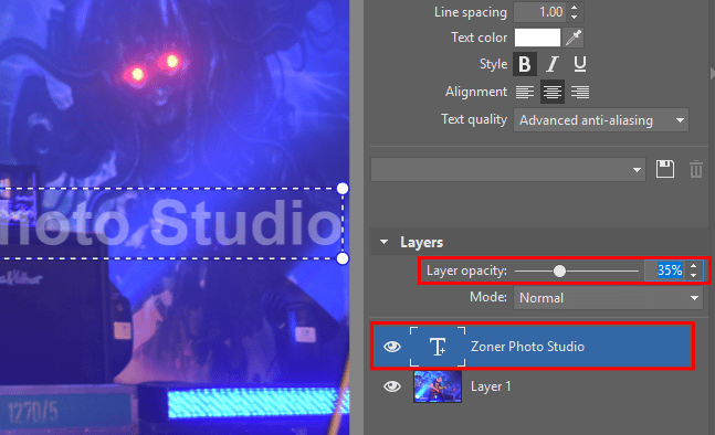 How to Add a Watermark to Photos: placing text to a new layer.