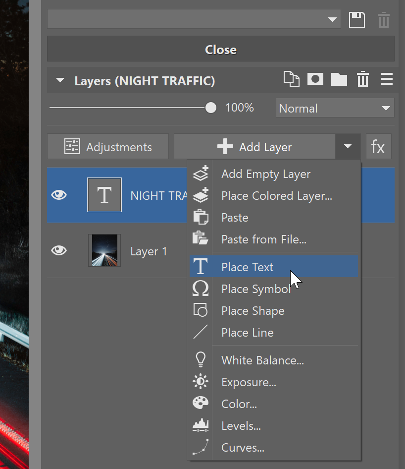 Add text to your photos – add a layer with text