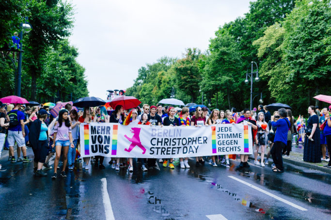 7 Challenges of Reportage Photography: Berlin parade just before a heavy rain.