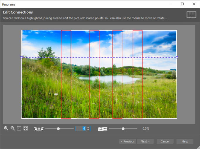 How to create a panorama: djust the connections between the individual photos