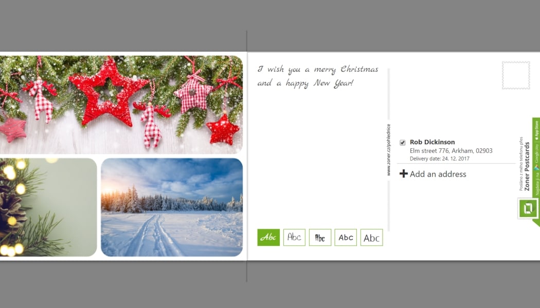 Prepare Your Own Christmas Greeting Postcard Right on Your Computer