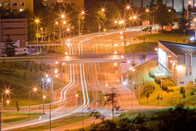 How to photograph water: The lights of the night city in motion.