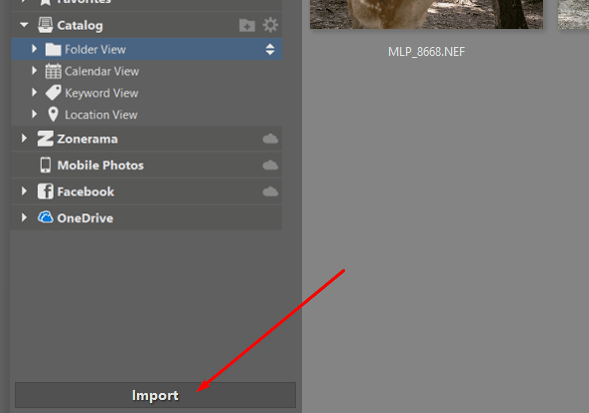 The Best Way to Download Photos? Import in Zoner Studio: Import button.