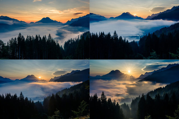 How to Photograph Fog: a sunrise in a fog.