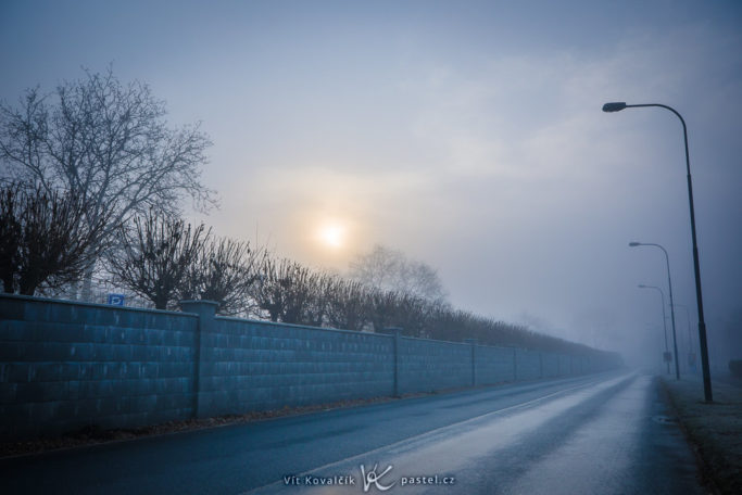 How to Photograph Fog: an empty road.