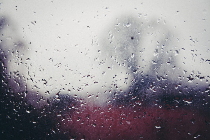 12 Photo Clichés: a rain-covered windowpane.