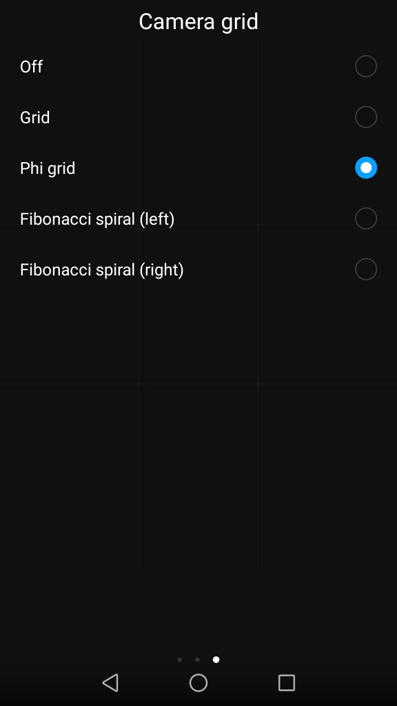 Taking Pictures With Your Phone: grid options.