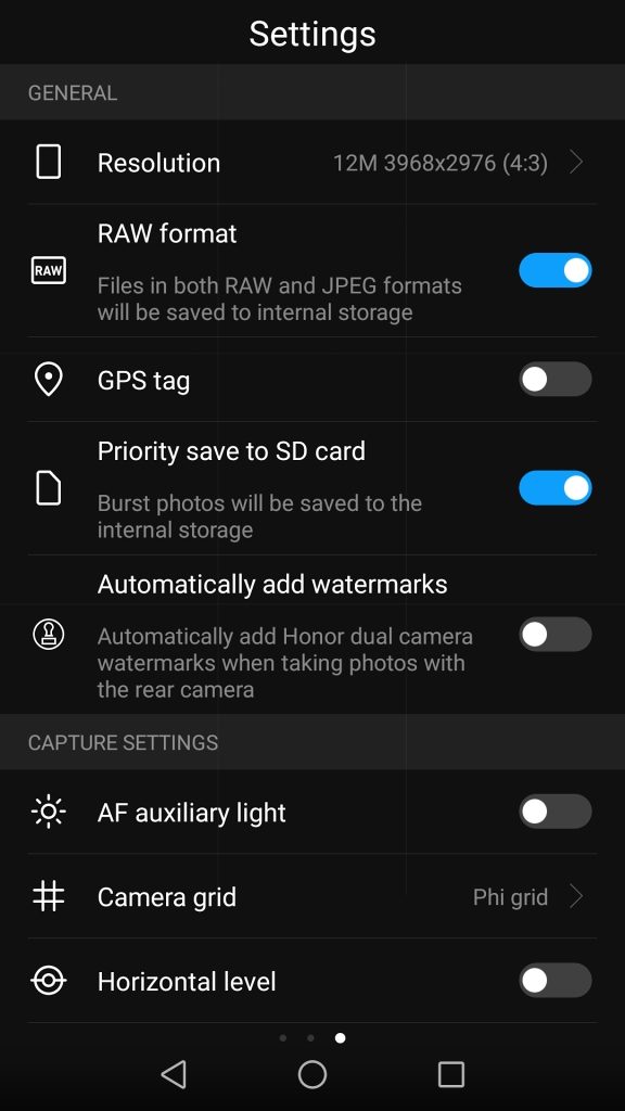 Taking Pictures With Your Phone: the option to store photos in RAW. 