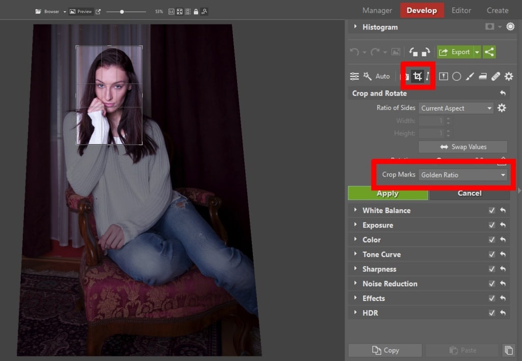 Learn to Edit Portraits and Discover the 5 Most Common Portrait Photo Problems- crop and rotate