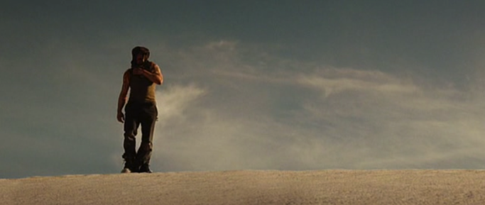 the horizon and the main character on rule-of-thirds lines - Iron Man.