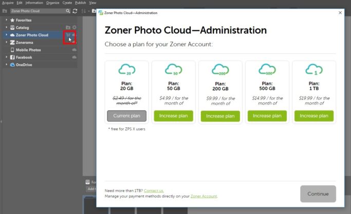 Back up your photos to the cloud: purchasing more space on the cloud.