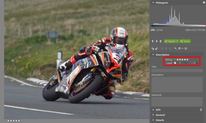 How to edit motorcycle racing photos: rating.