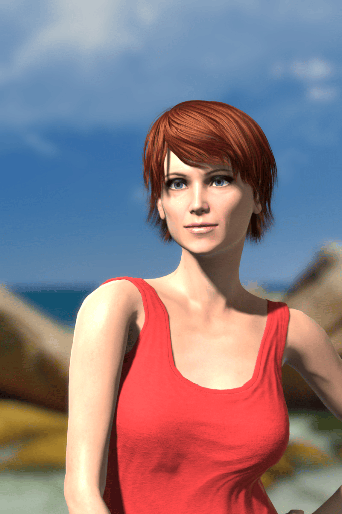 Portrait Photography Under Natural Light: sharp sun with shorter exposure time.