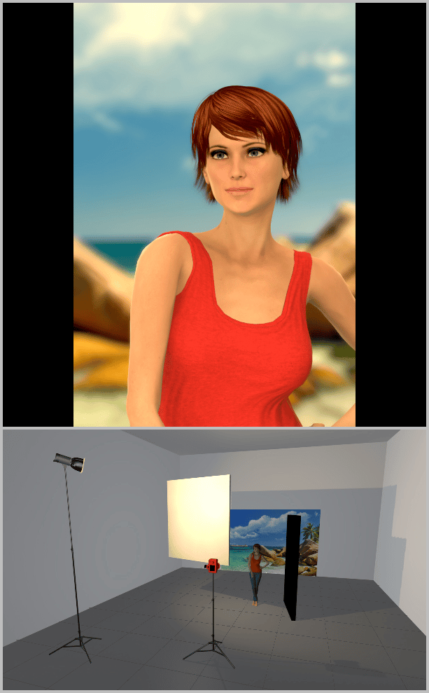 Portrait Photography Under Natural Light: simulation of evening light.