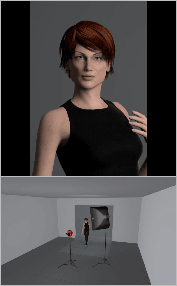 Portrait Photography Under Artificial Light: flash in center.