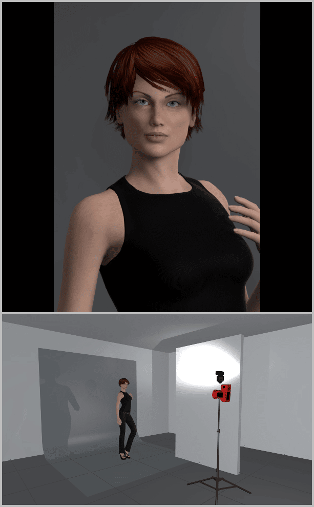 Portrait Photography Under Artificial Light: reflection of a flash.