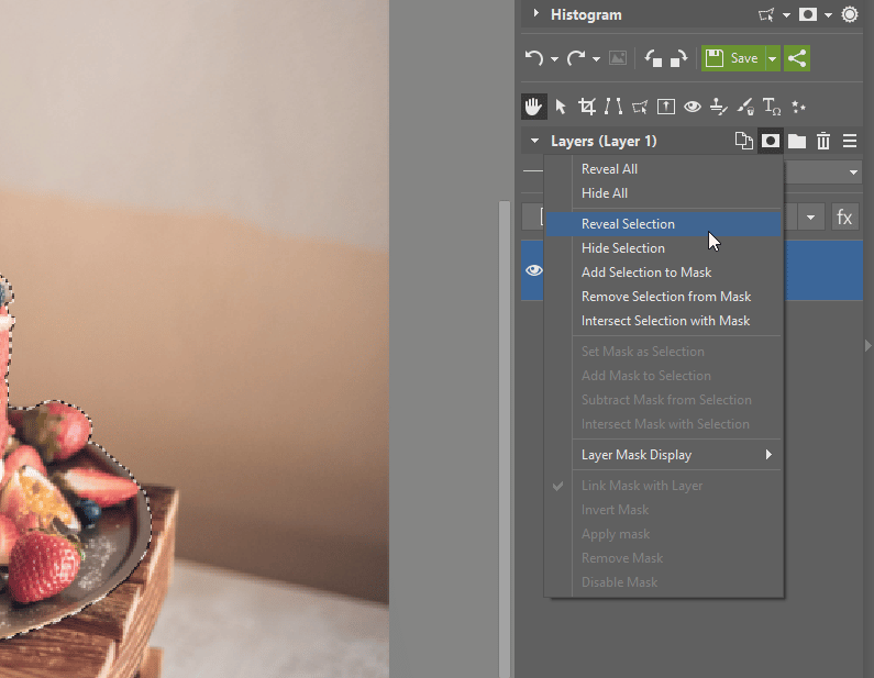 How to Create a Transparent Background - reveal selection