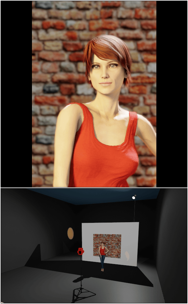 Photographing portraits in a combined light: a simulation of sharp noonday sun.