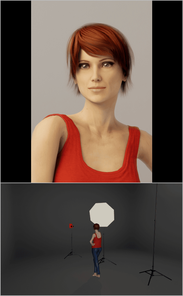 Photographing portraits in a combined light: A simulation of the diffuse light from cloudy skies and flash with a CTO filter.