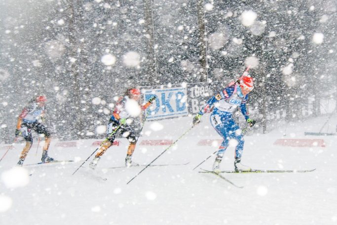 winter sports photography biathlon blizzard