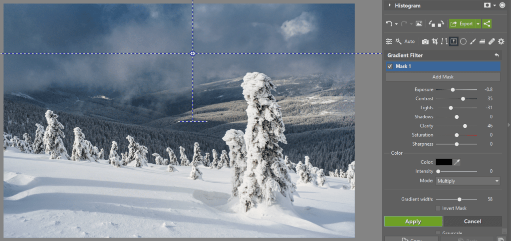 Add Pizazz to Your Winter Photos - gradient